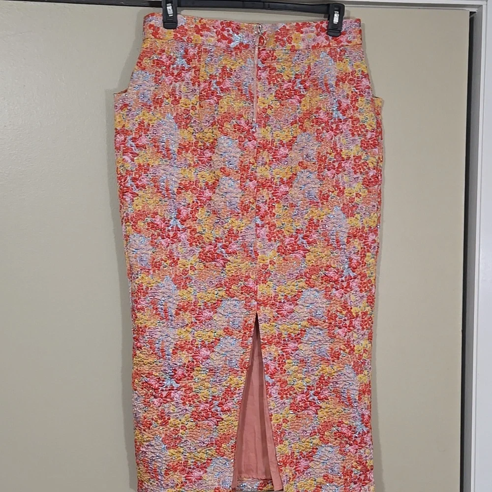 Lulus Multicolor Floral Midi Skirt Size XL - Picture 4 of 7